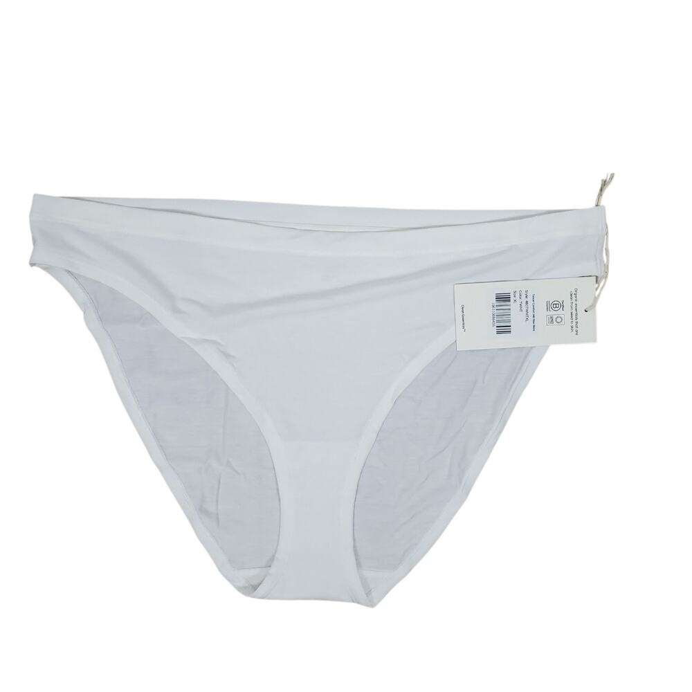 NEW Mate the Label Tencel Comfort Mid Rise Bikini Underwear XL White Panties